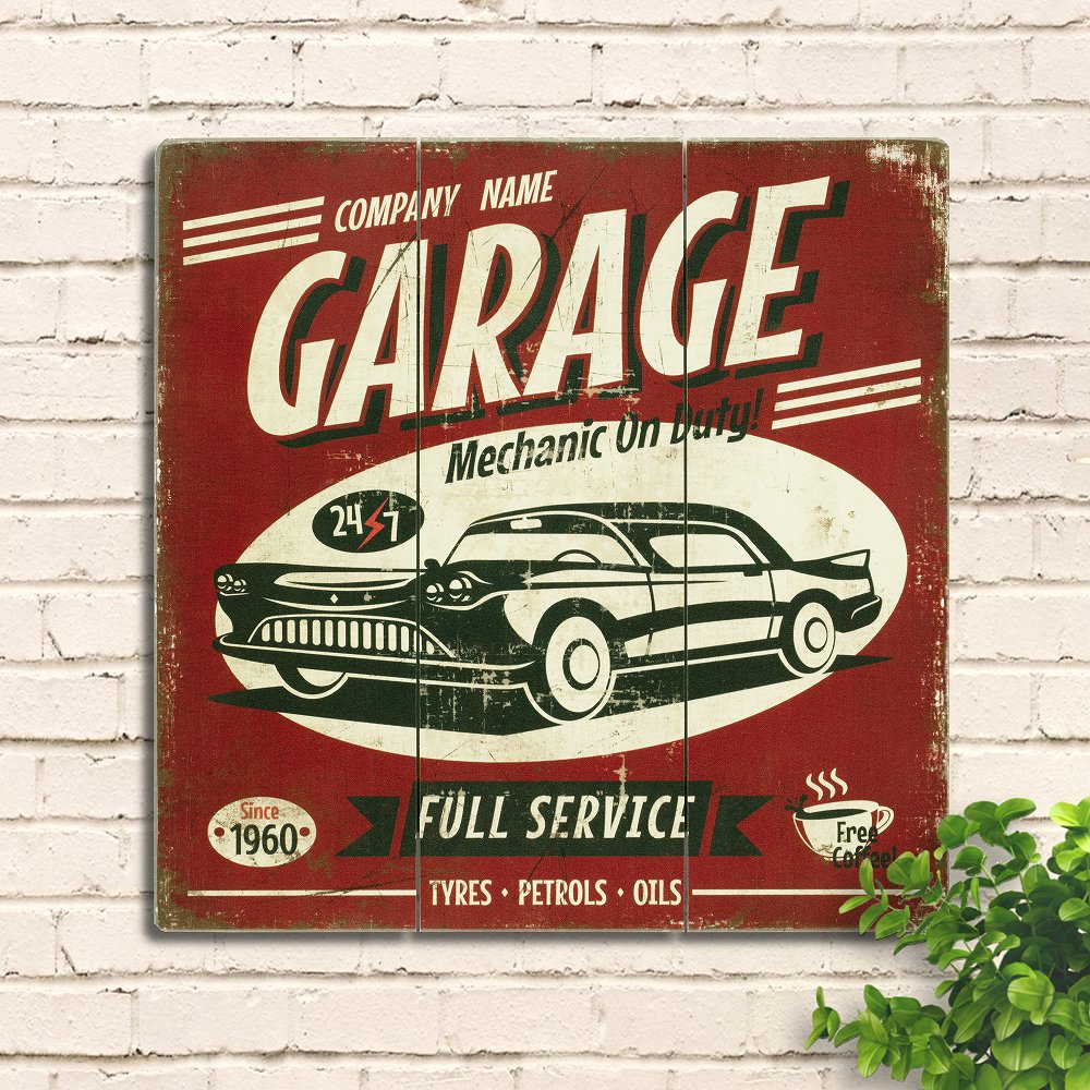 楽天市場】在庫1点限り】 木製看板 40 ガレージ 車 fsk ポスター 絵