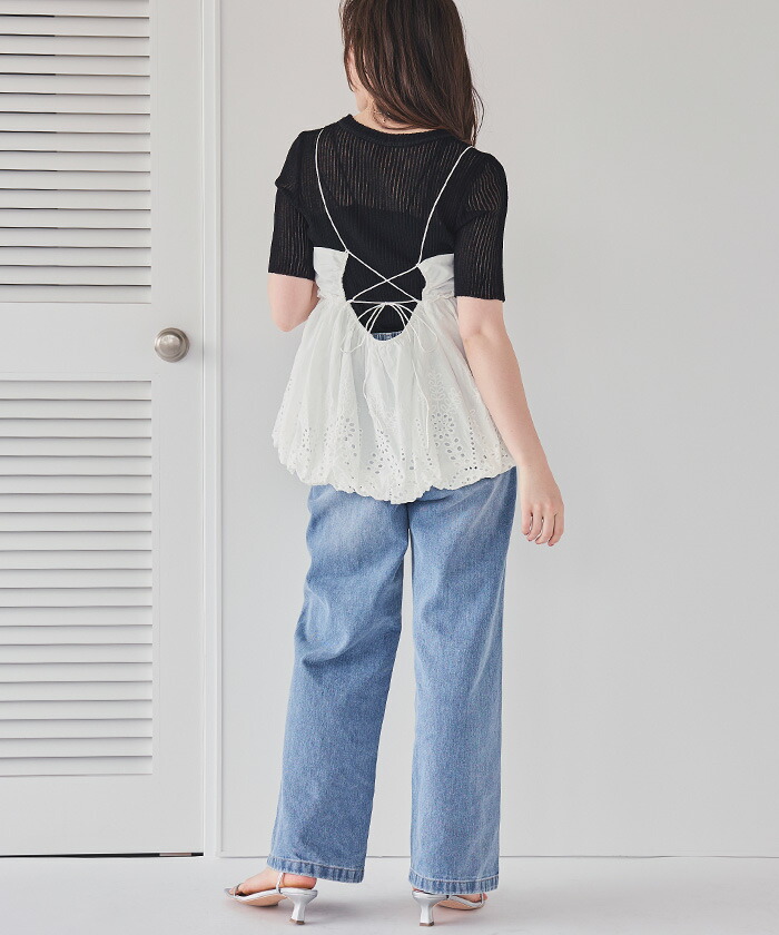 楽天市場】コットン刺繍レースキャミソールトップス トップス