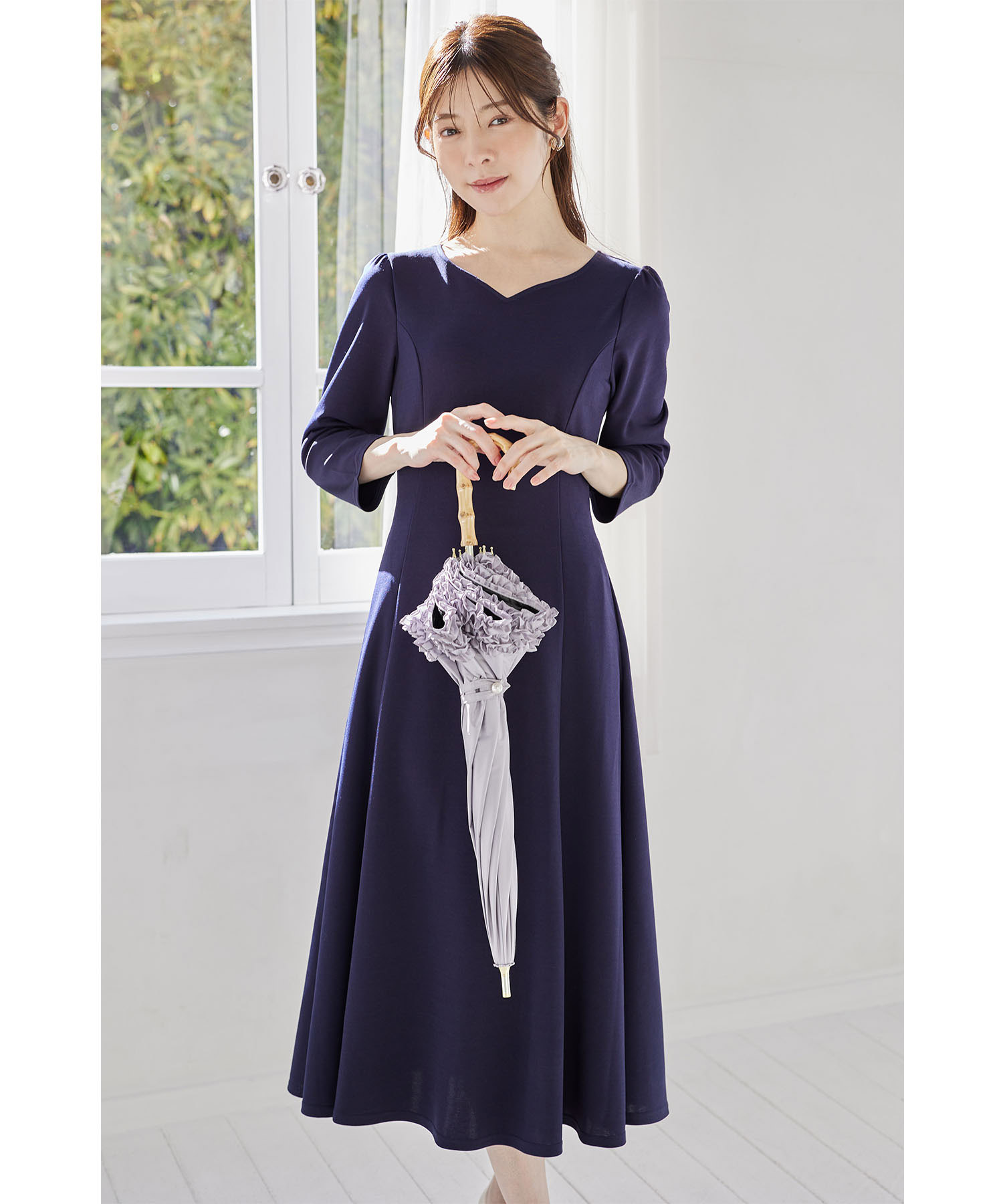 UVカット＆接触冷感♪ハートネックフレアワンピース