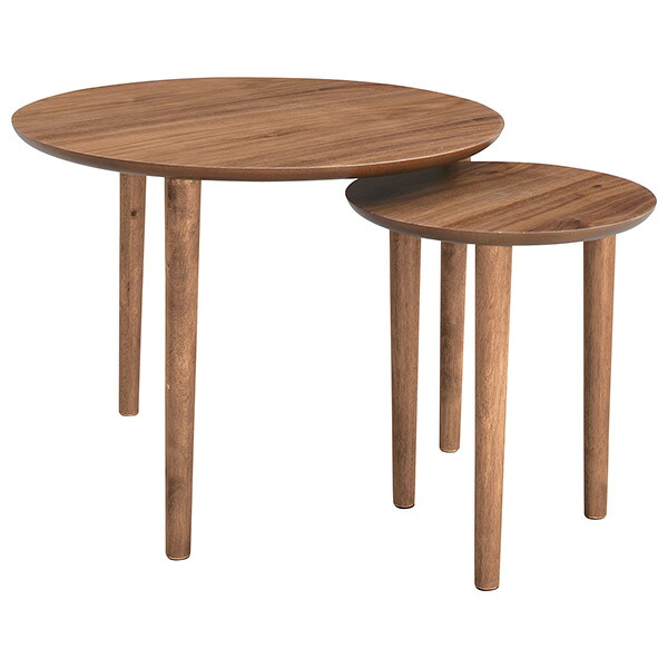 ユアサプライムス.com｜ネストテーブル 丸形 ウォールナット突板 天然