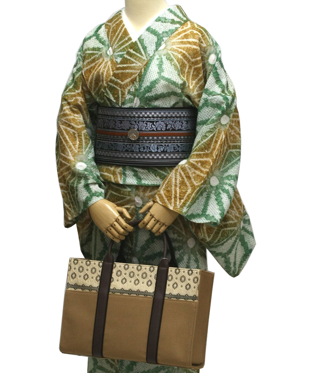 バッグ 名物裂 トートバッグ 荒磯 名物裂文様 A4 | 有松絞り浴衣