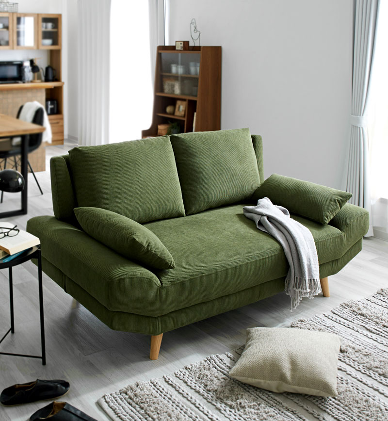 コーデュロイ 2．5人掛け ワイドソファ 2．5Pソファ ゴロロ｜ユニット