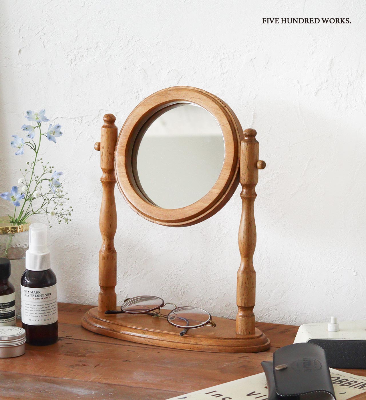 楽天市場】【公式】ナインマーケ パイン スタンドミラー ラウンド