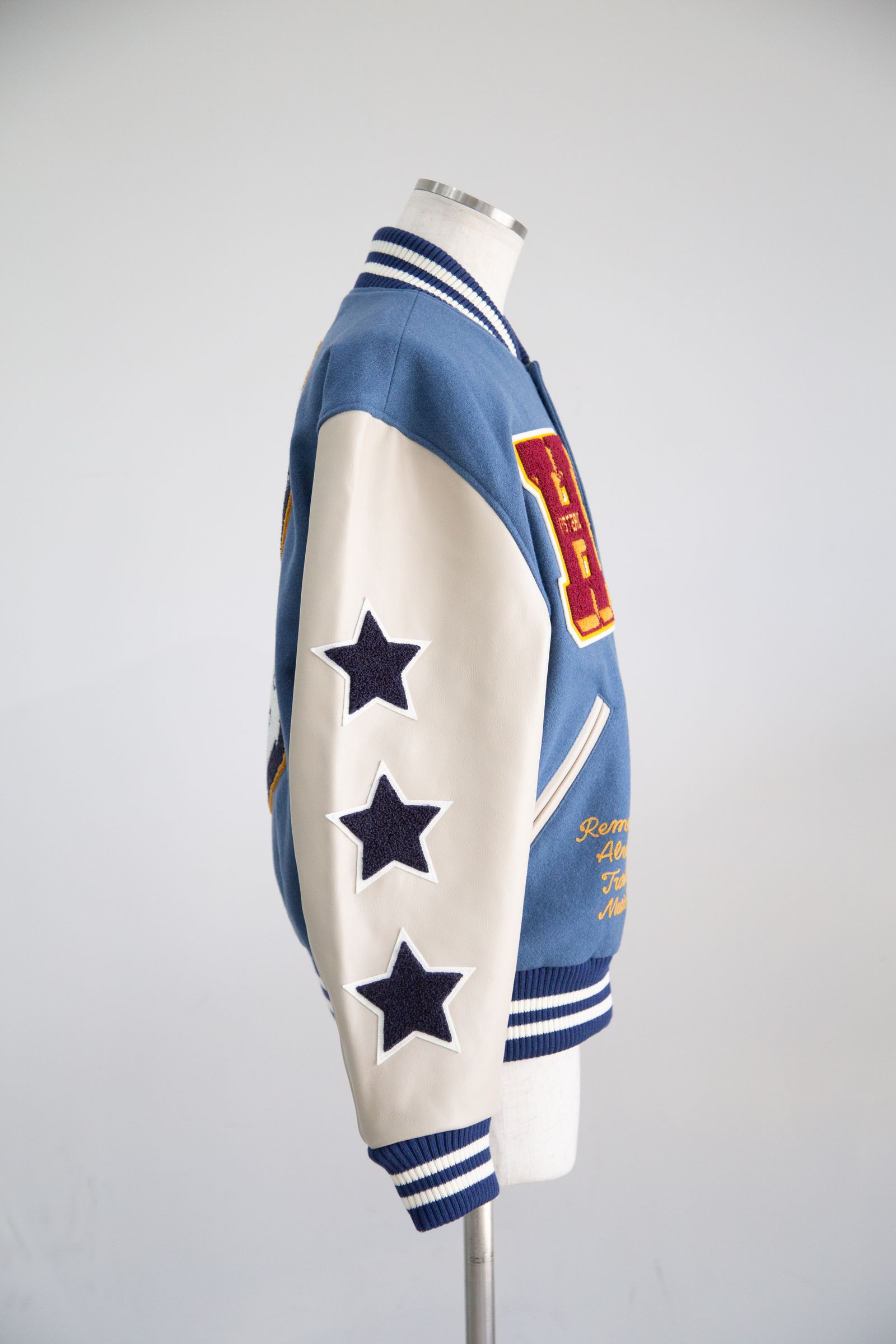 HYSTERIC GLAMOUR - TURN THE MUSIC UP刺繍 スタジャン / ブルー | Tempt