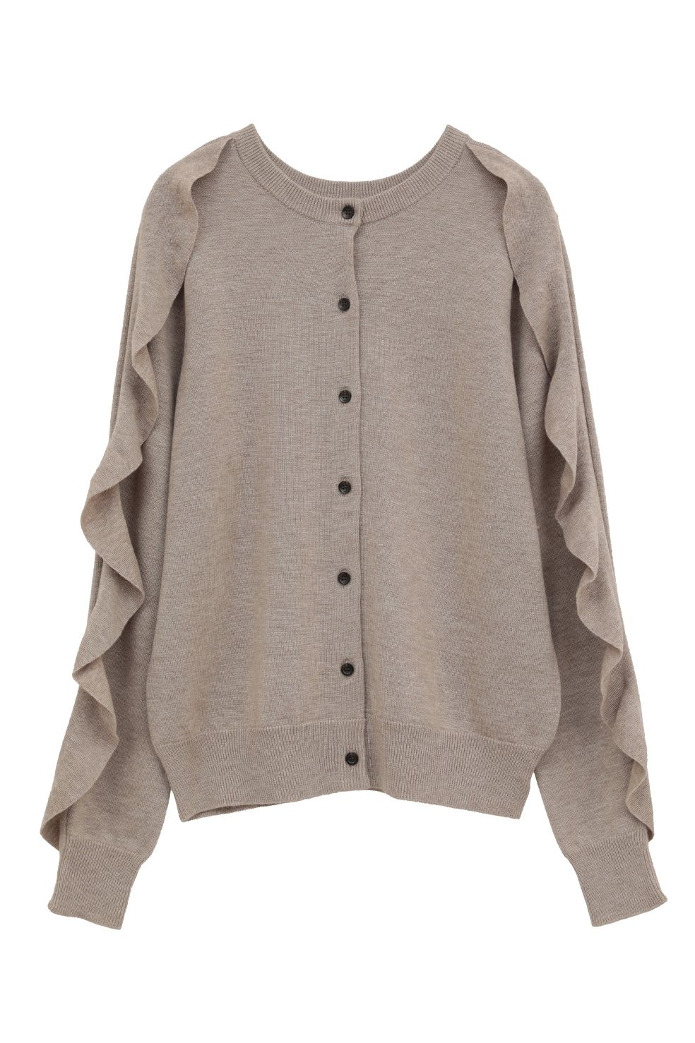 CLANE - ダブルフェイスショルダーニットカーディガン (BEIGE) | W