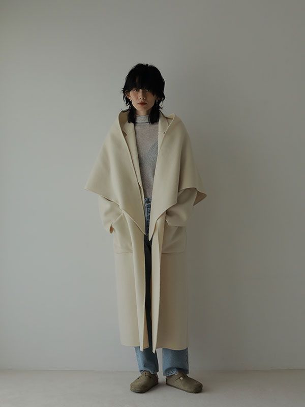 ETRE TOKYO - リバーストールロングコート - BEIGE | ADDICT WEB SHOP