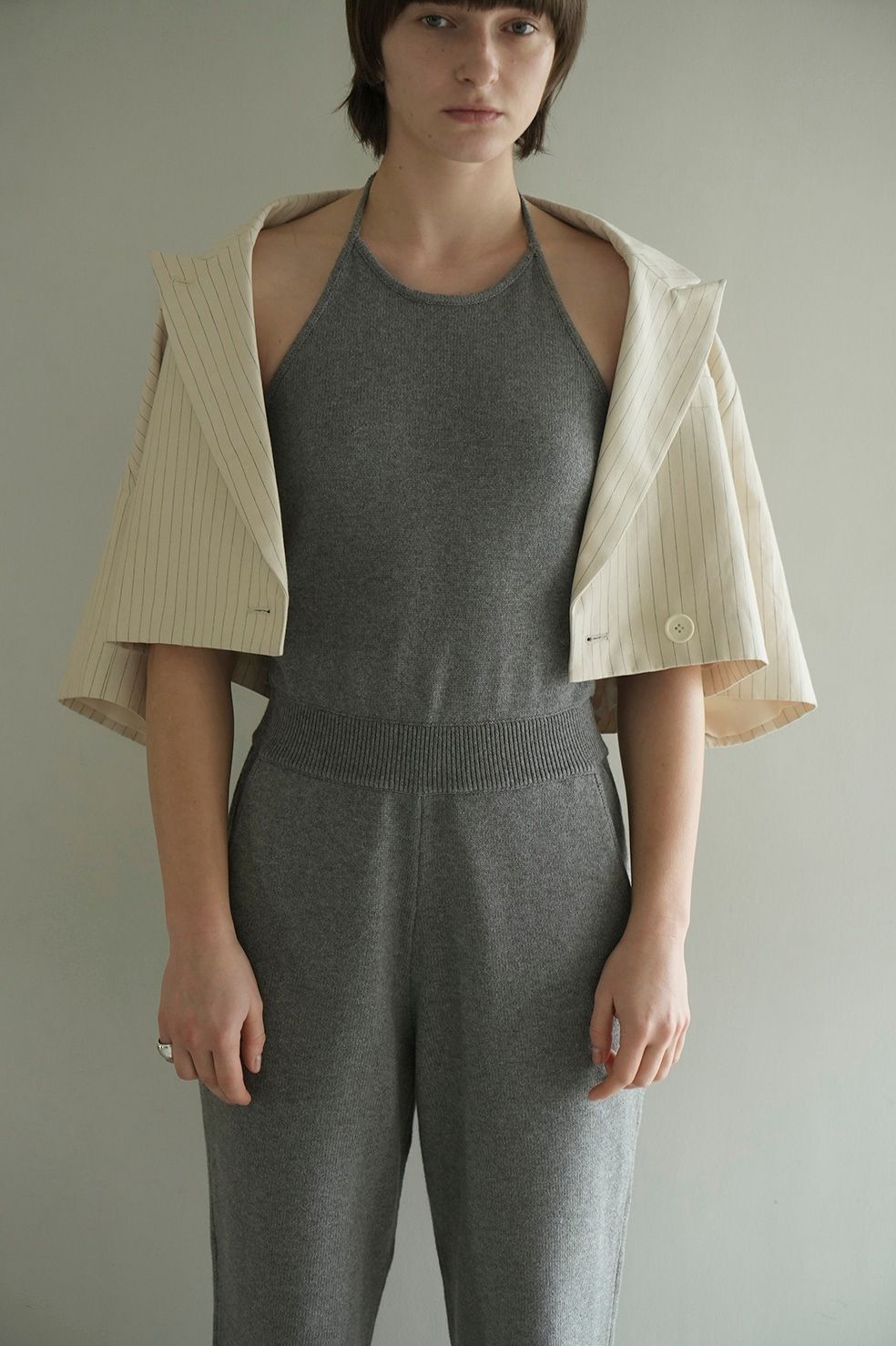 CLANE - ホルターネック ニットオールインワン - HALTER NECK KNIT ALL