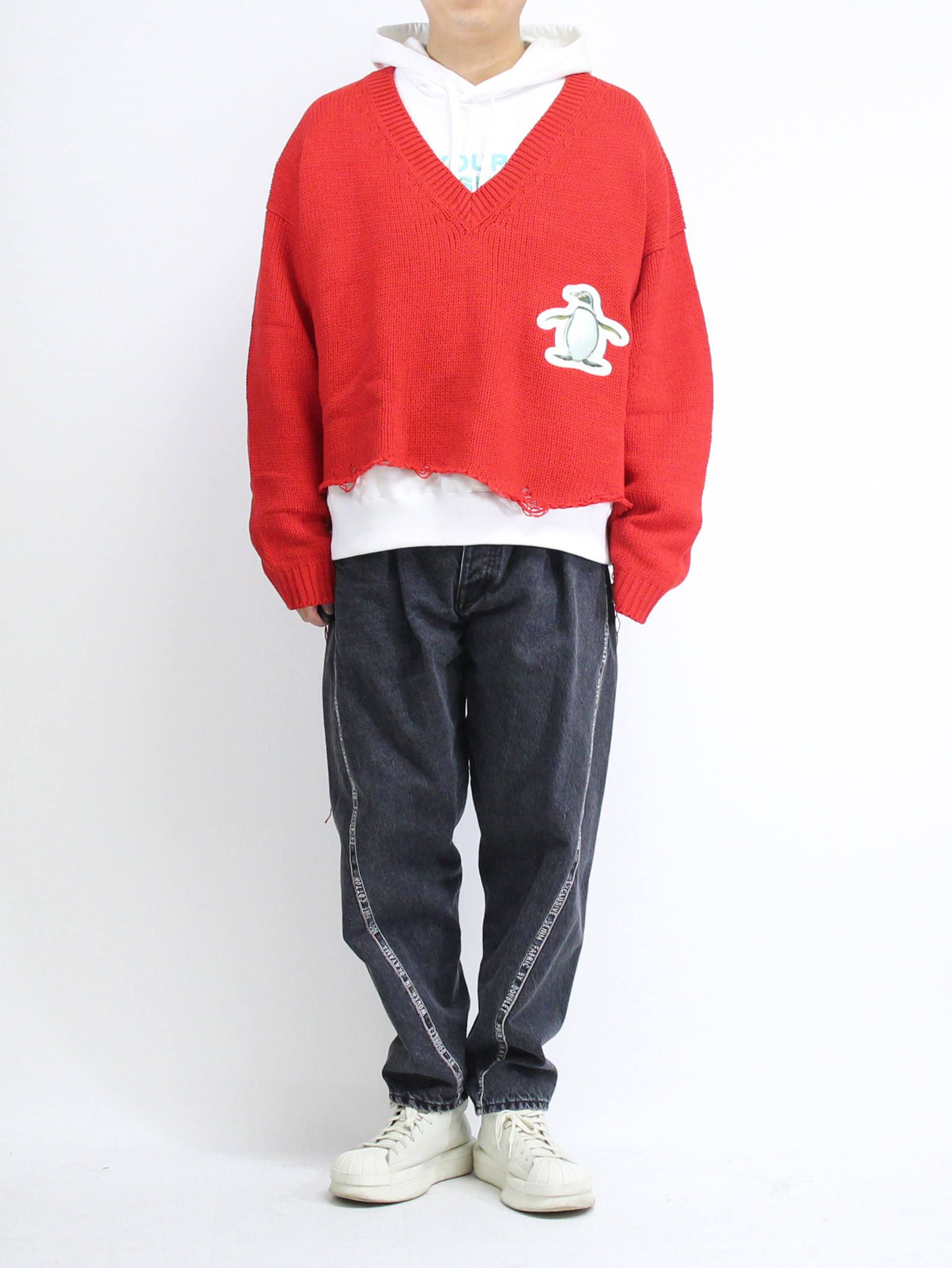 doublet - カットオフプルオーバーニット - 3D PATCH CUT-OFF PULLOVER