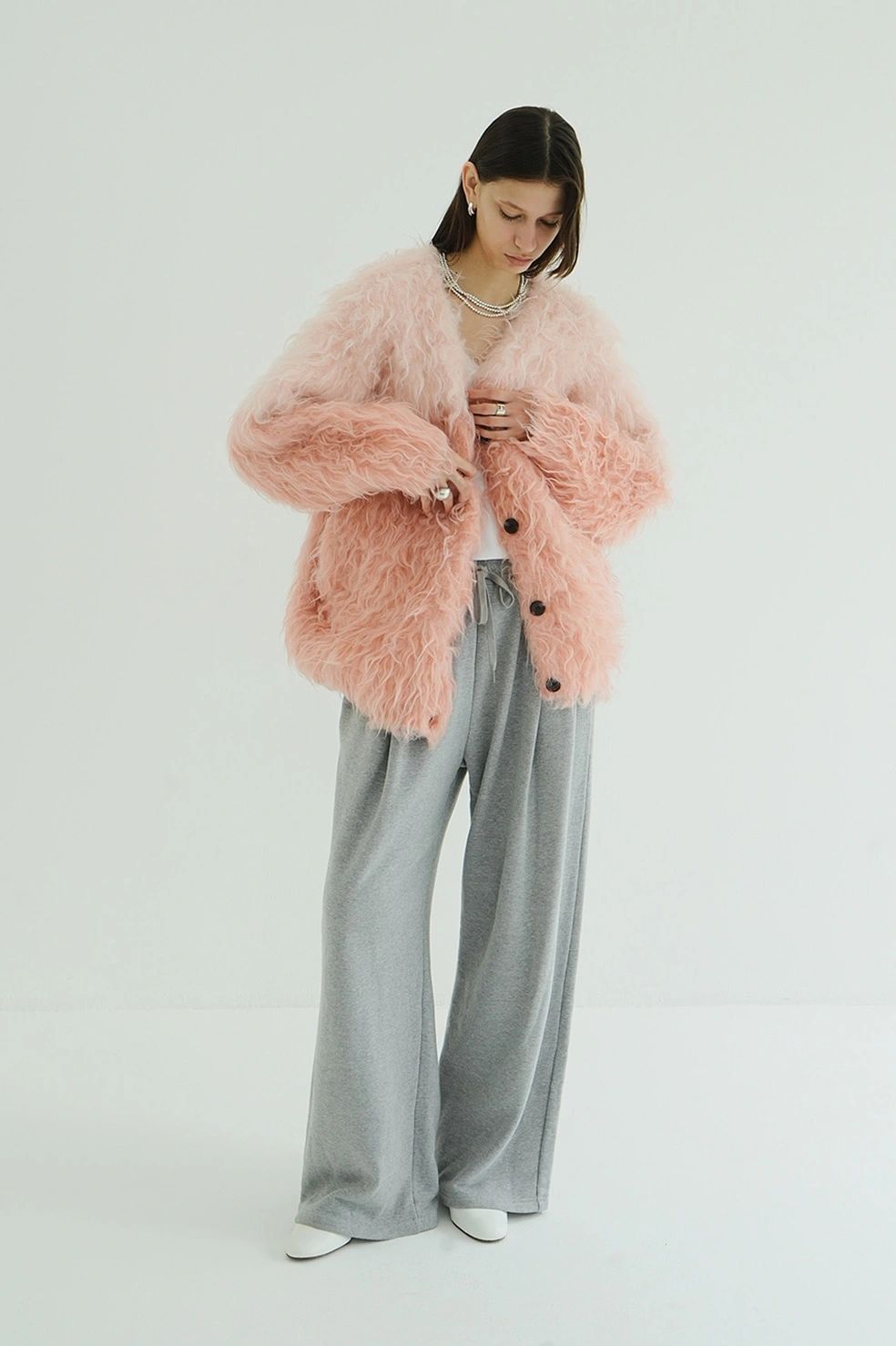 CLANE - シャギーニットカーディガン - BI COLOR SHAGGY KNIT CARDIGAN