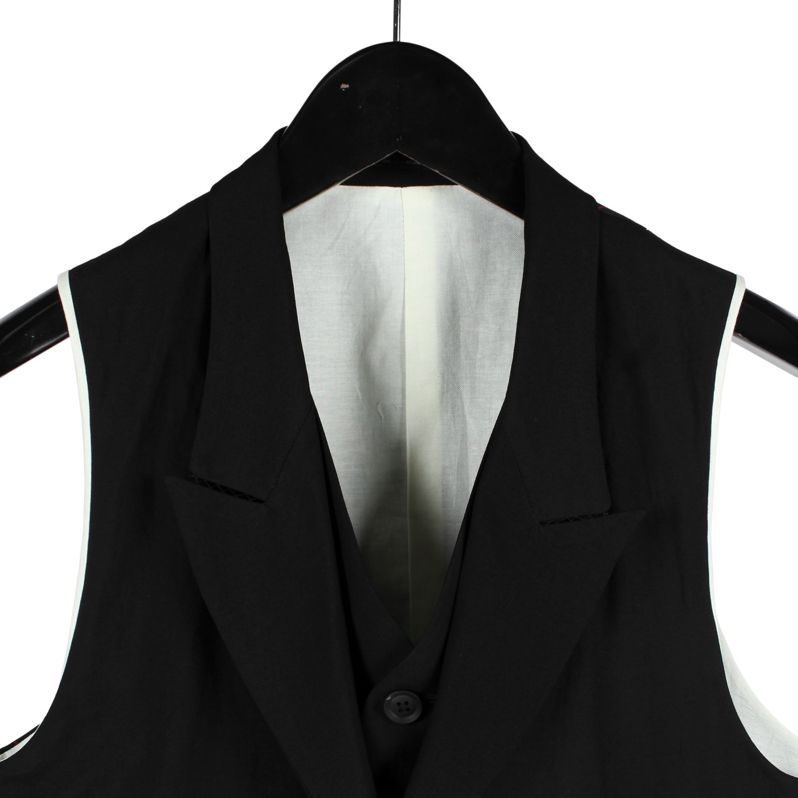 yohji yamamoto - pour homme | 前二重ベスト (メンズ) / ブラック