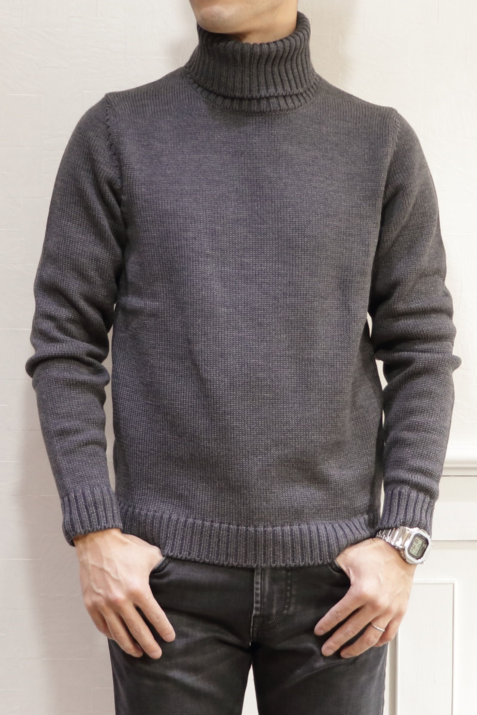 ZANONE - 5ゲージ ウール ソリッド タートルネック ニット / Z1375