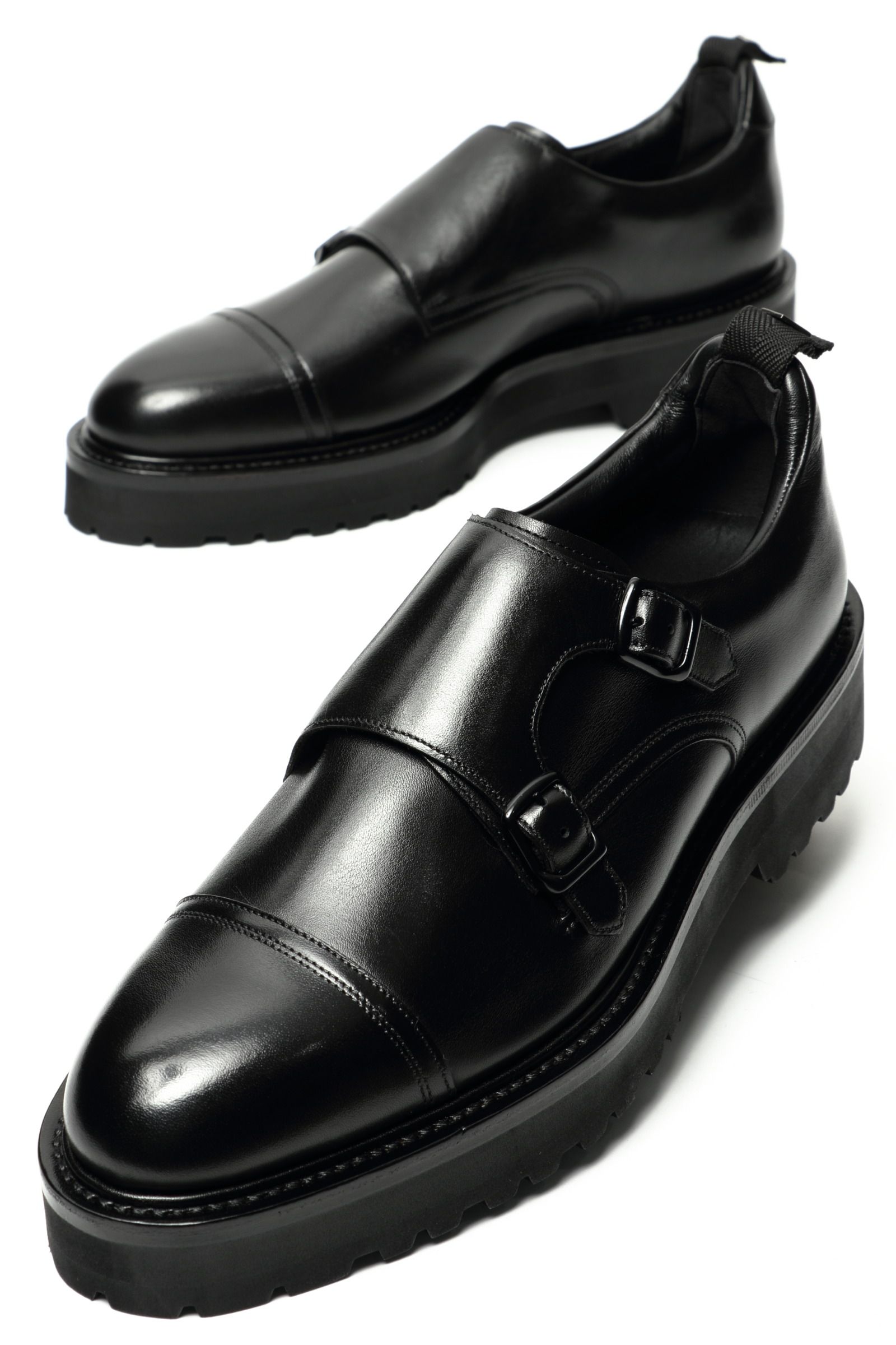 ルカグロッシ ダブルモンクストラップシューズ ローファー レザー 36