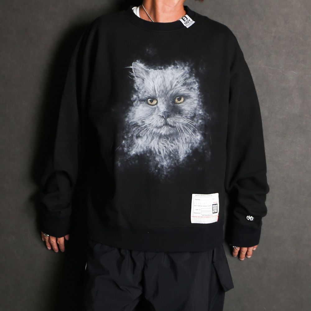 Maison MIHARA YASUHIRO - Cat Printed Sweatshirt - BLACK / プル