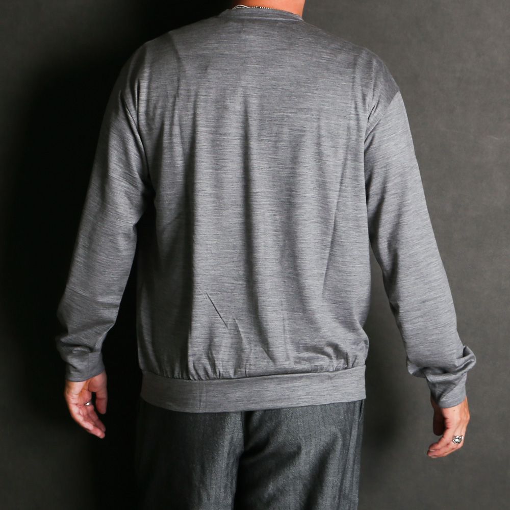 marka - CREW NECK - TOP GRAY / ウォッシャブルウール天竺 - クルー