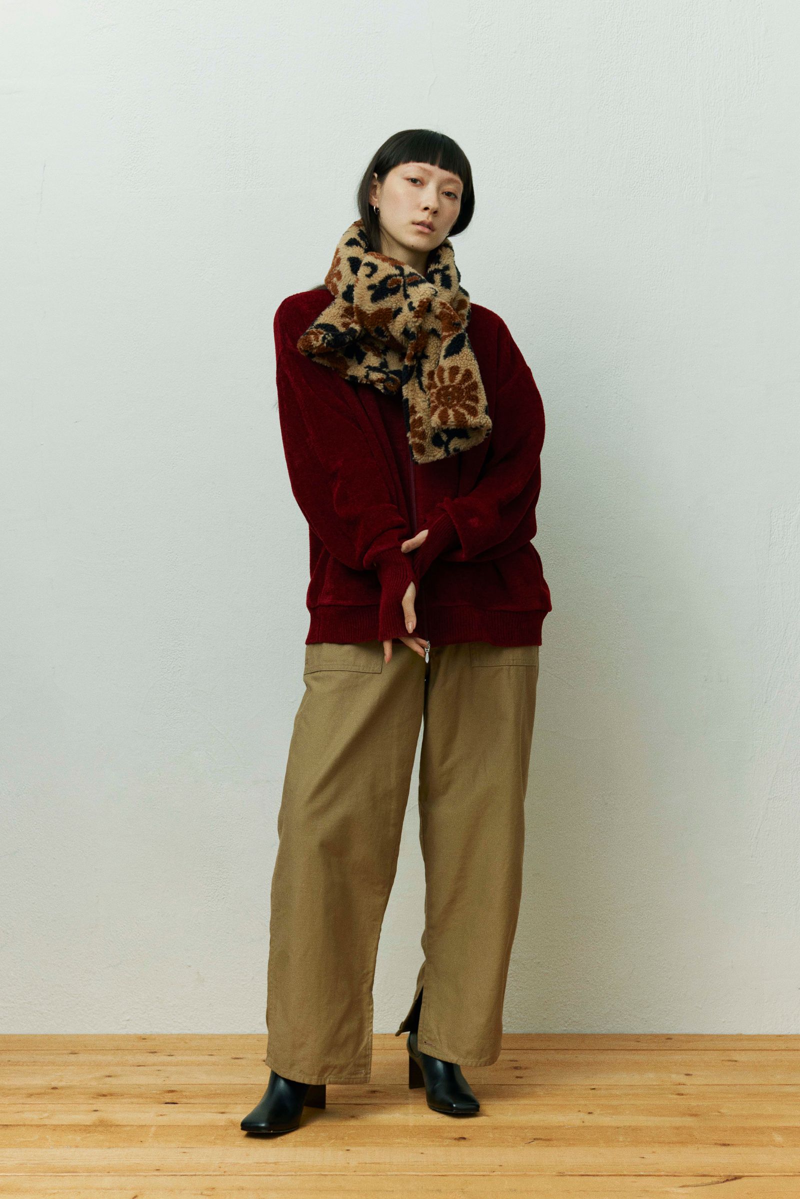 superNova. - Flower camo jacquard boa muffler / マフラー