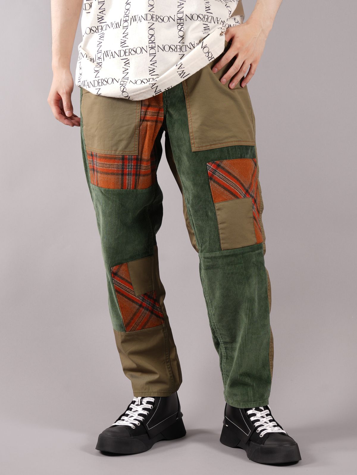 JW ANDERSON - CROPPED PATCHWORK FATIGUE TROUSERS / クロップド