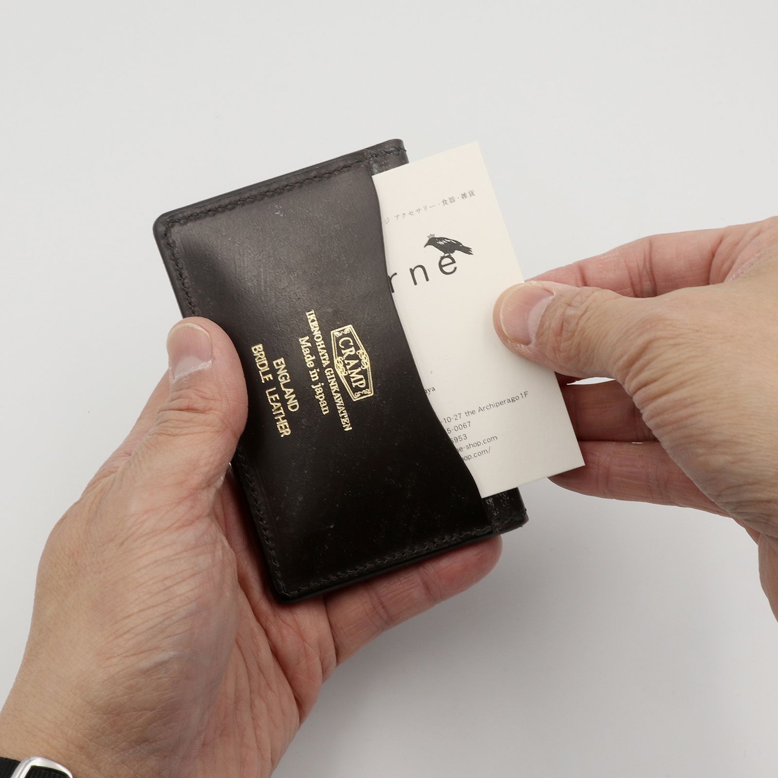 池之端銀革店 - 【Cramp】カードケース UKブライドルレザー 名刺入れ