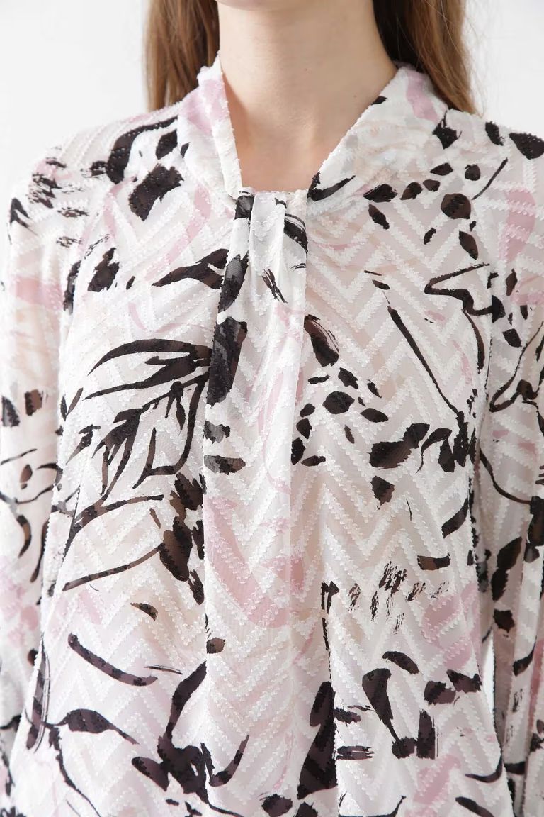 PINKY&DIANNE - オプティカルフラワープリントブラウス（ピンク