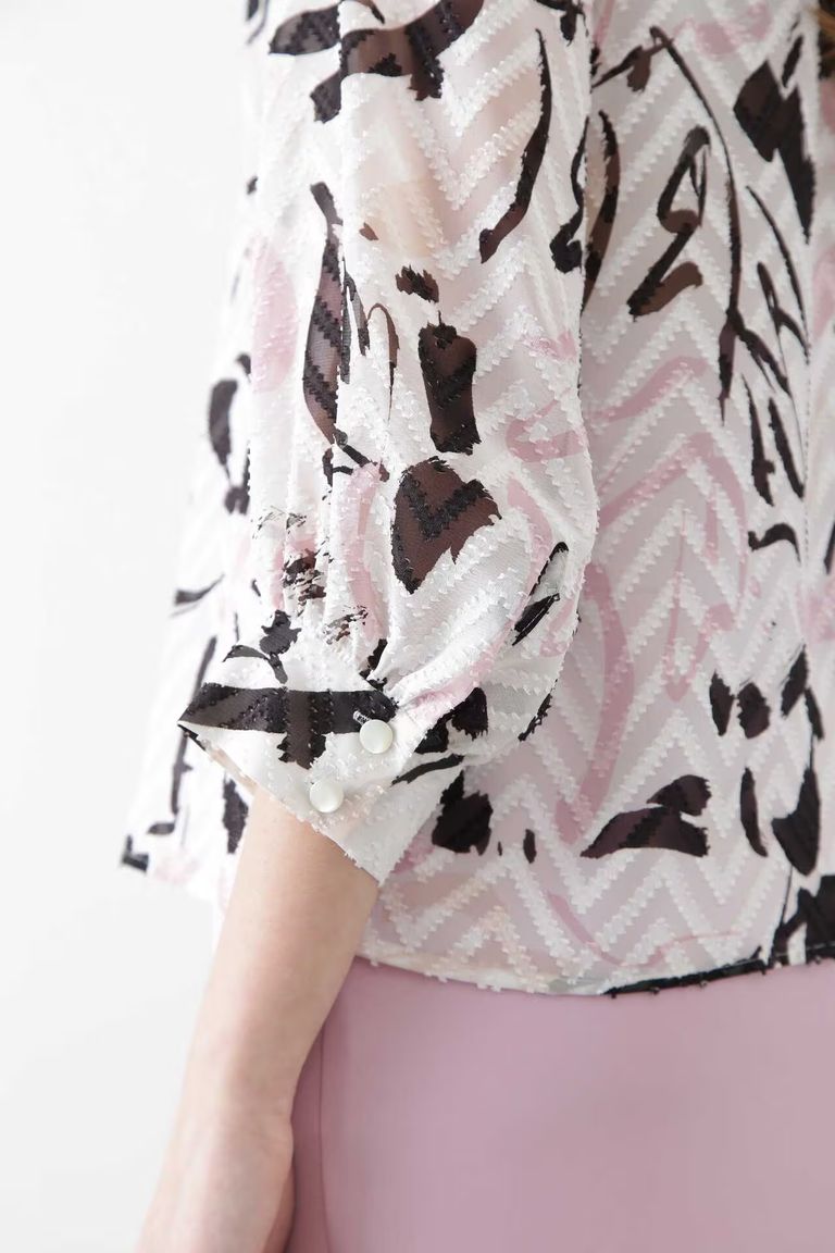 PINKY&DIANNE - オプティカルフラワープリントブラウス（ピンク