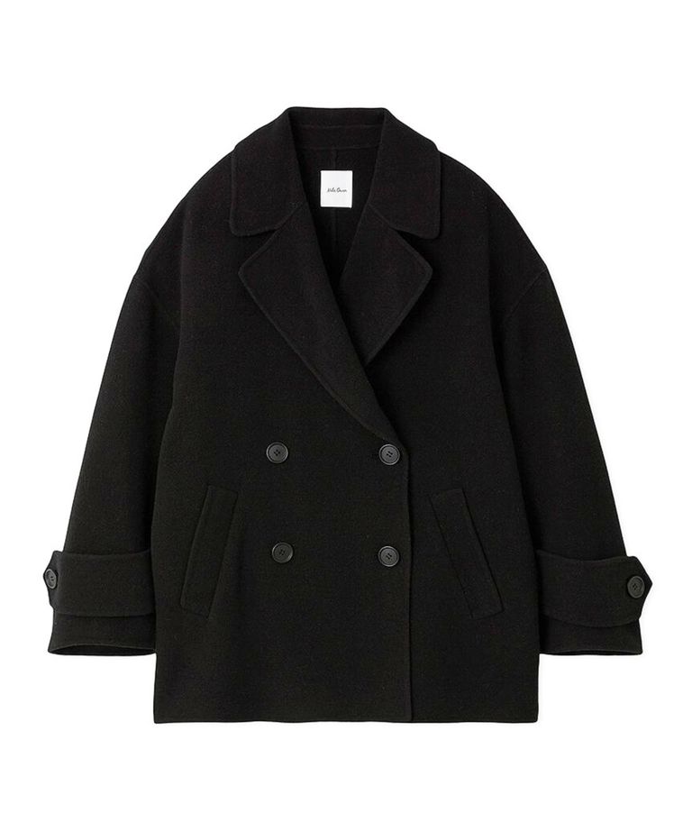 Mila Owen - コクーンシルエットピーコート( BLK ) ウール / リバー