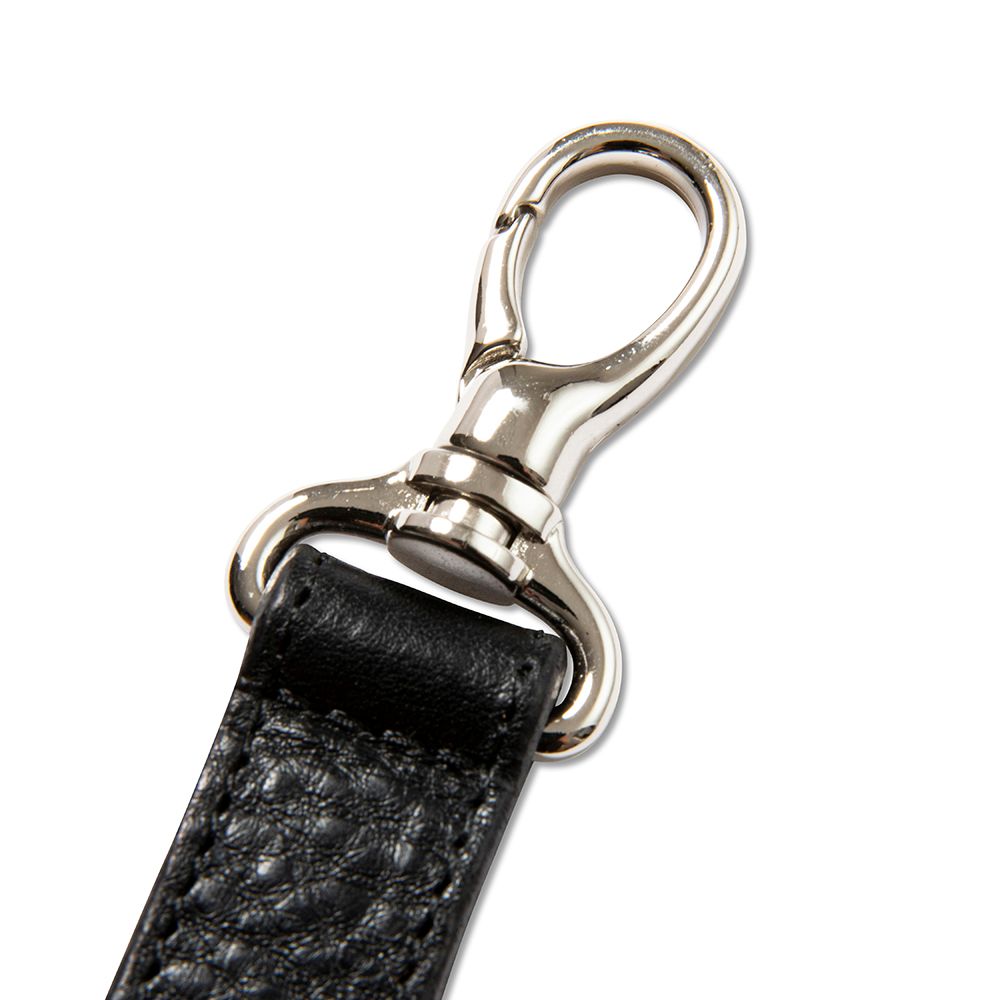 CALEE - 【ラスト1点】SILVER STAR CONCHO LEATHER KEY RING (BLACK