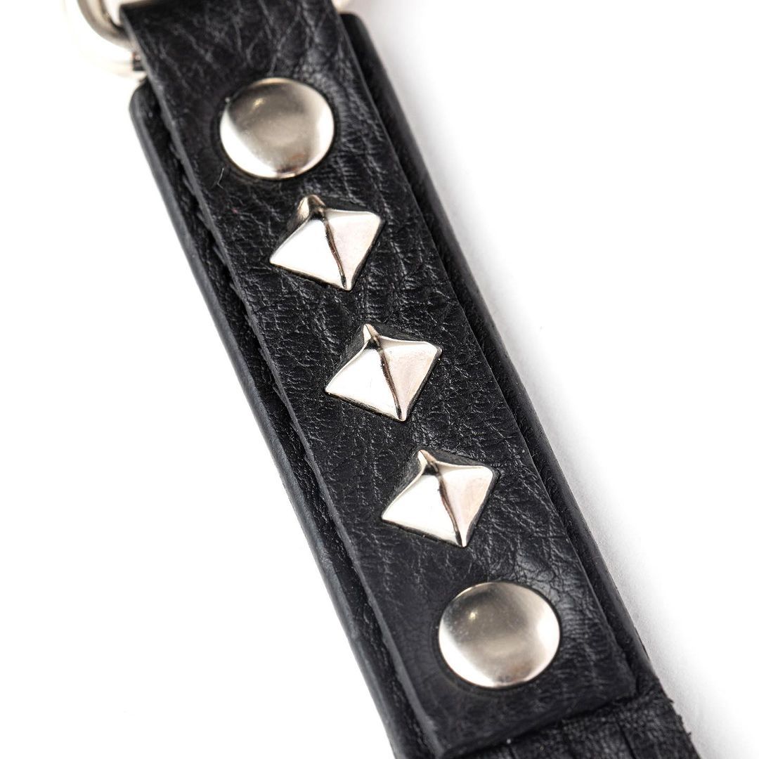 小物 CALEE STUDS LEATHER KEY RING CALEE - STUDS LEATHER KEY RING (BLACK) / スタッズ レザー