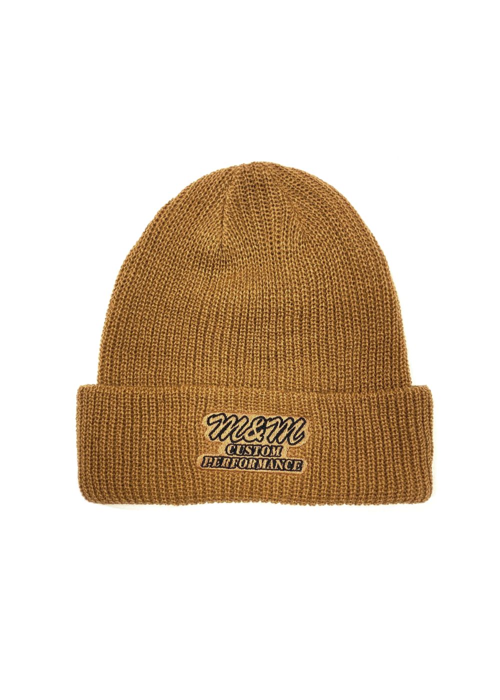 M&M CUSTOM PERFORMANCE - KNIT CAP (BROWN) / ロゴ刺繍 ニット