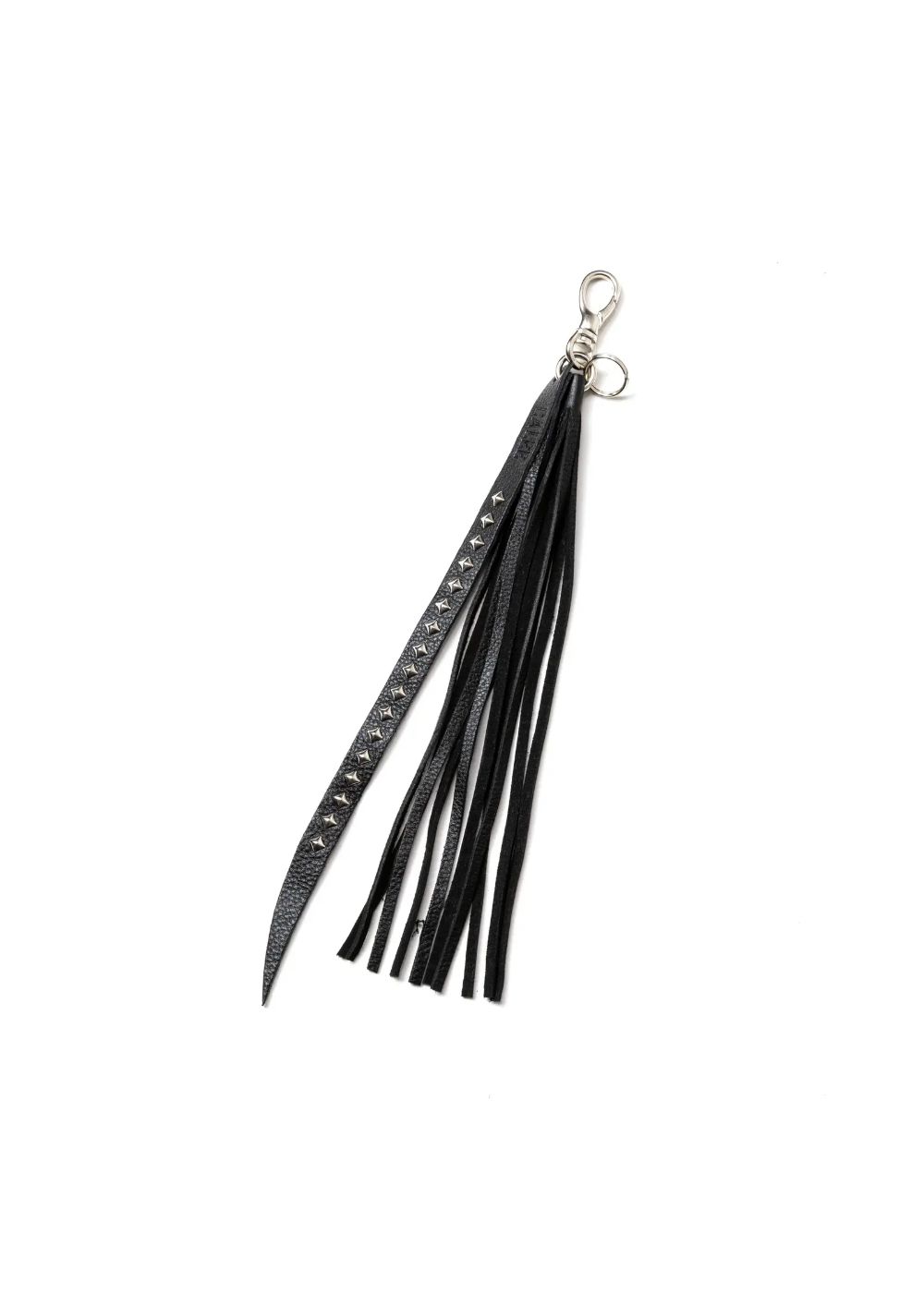 CALEE - STUDS & TASSEL LEATHER LONG KEY RING (BLACK) / スタッズ