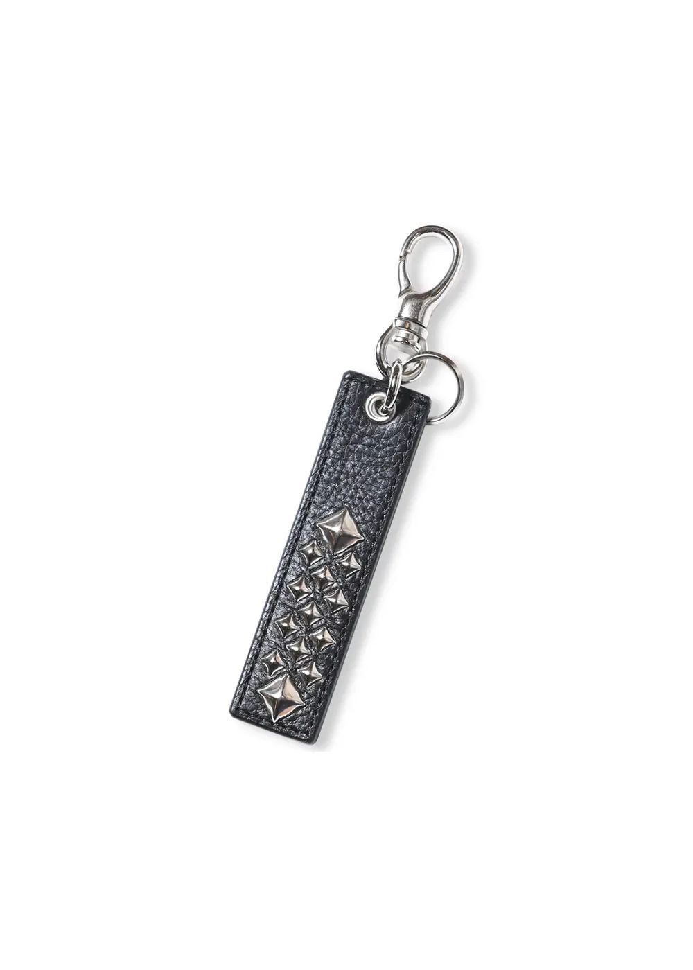 CALEE - 【ラスト1点】SILVER STAR CONCHO LEATHER KEY RING (BLACK
