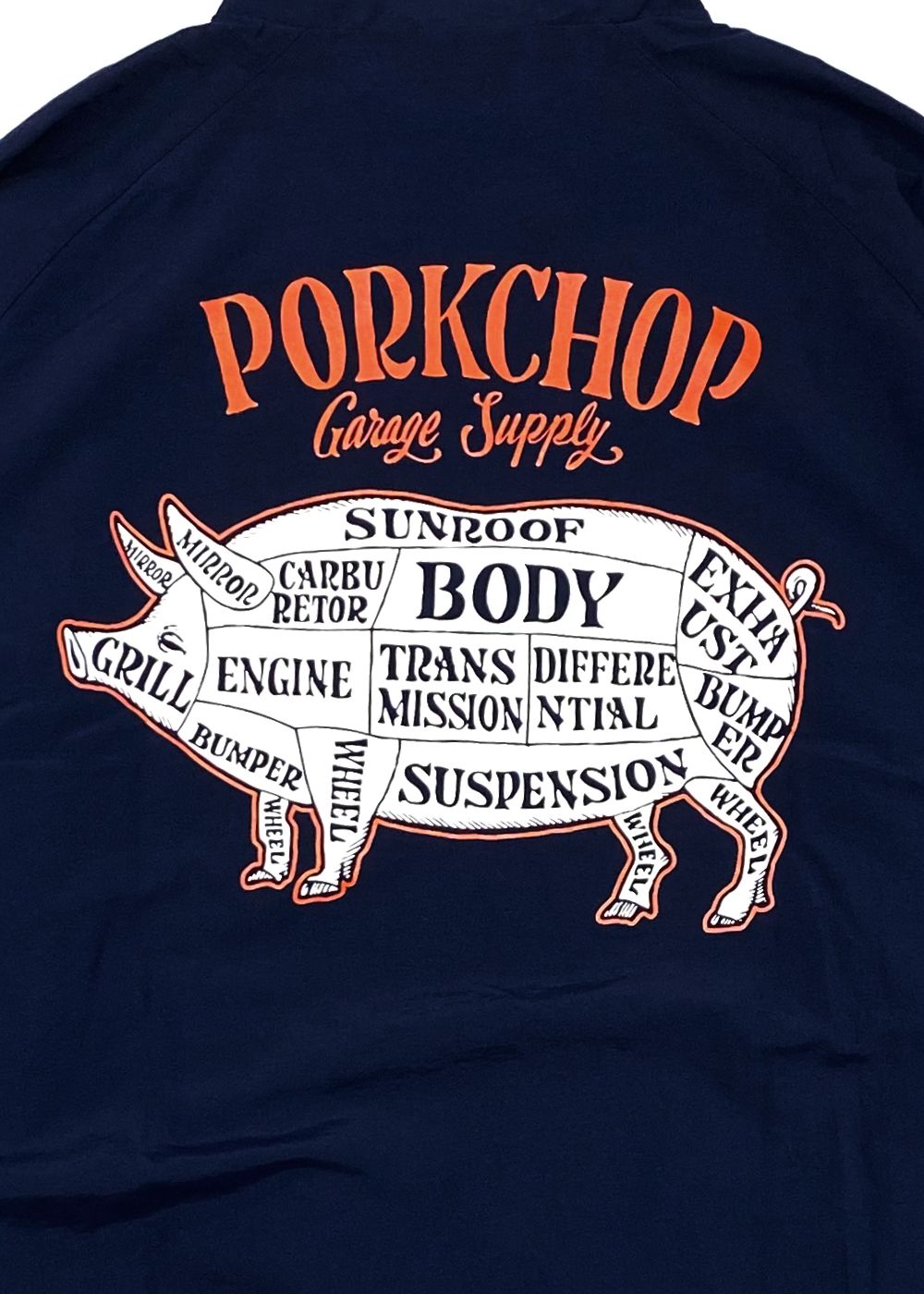 PORKCHOP GARAGE SUPPLY - PORK BACK NYLON JKT (NAVY) / ポークバック