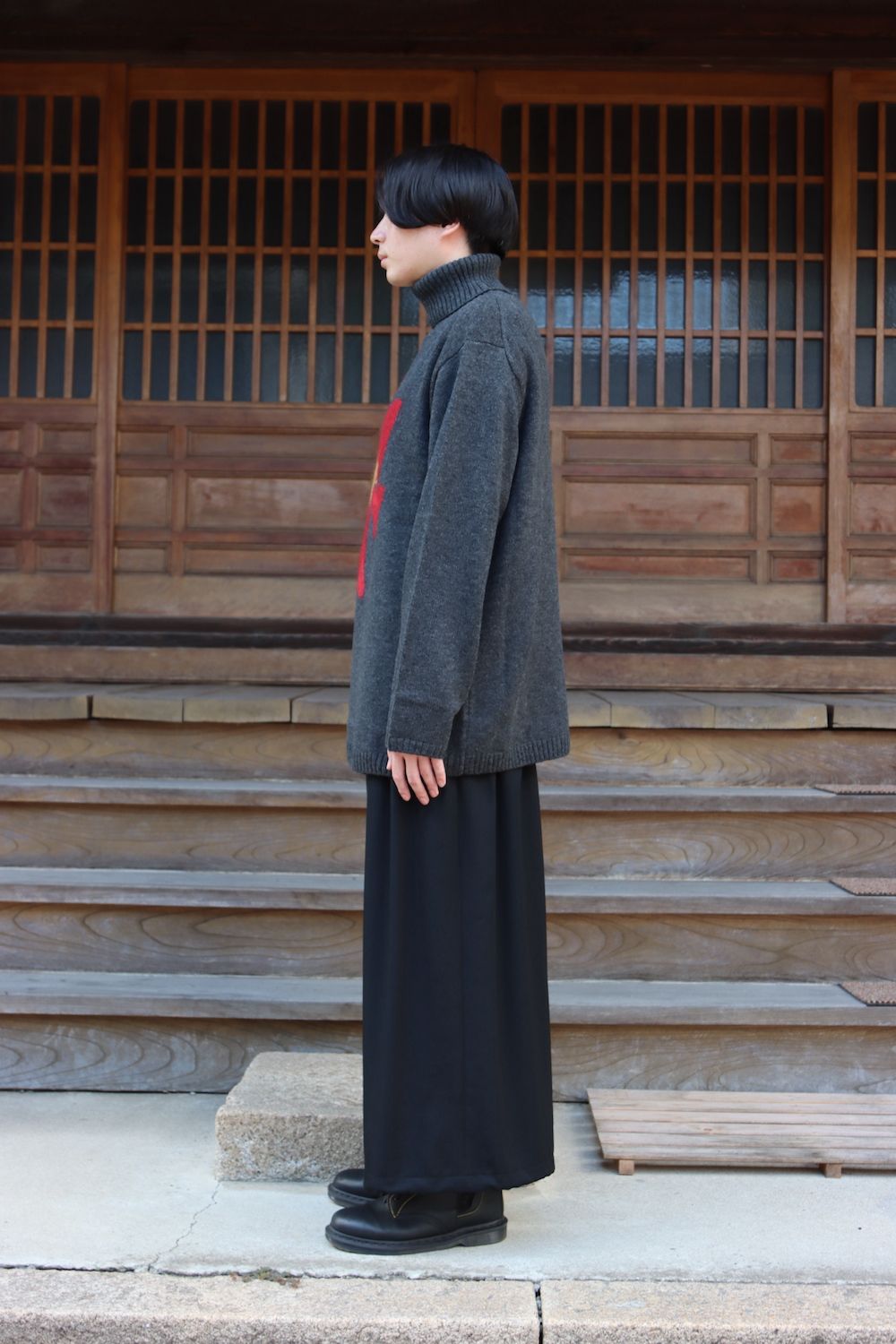 yohji yamamoto 花柄タートルニット(HX-K15-181) style.2021.8.29