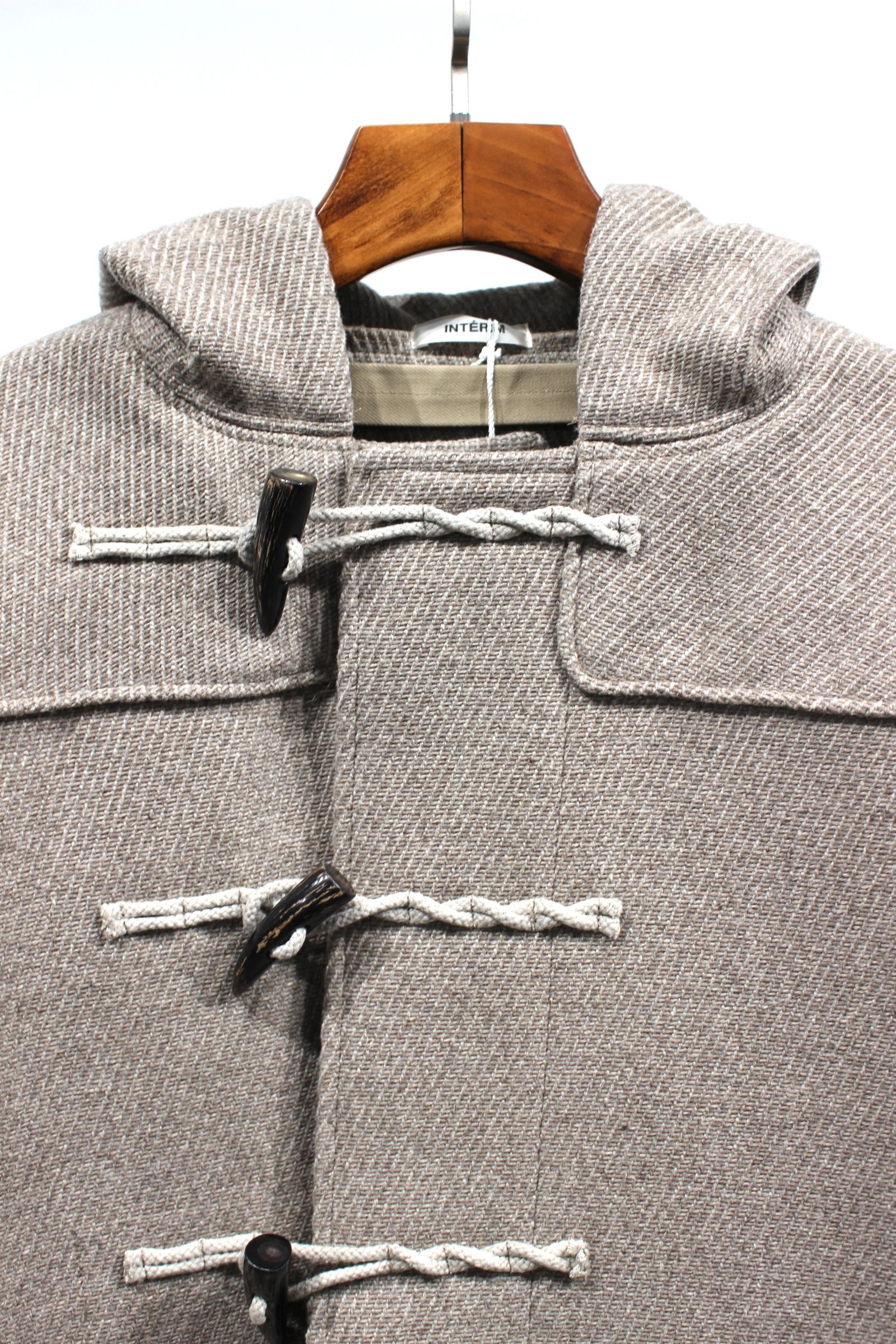 INTERIM - HYPER BIG CASHMERE HEAVY ROYAL NAVY DUFFEL COAT | BEIGE