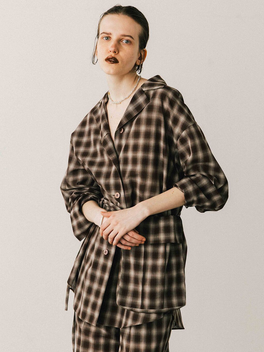 CREDONA - SHEER CHECK SHIRT JACKET / シアーチェックシャツ