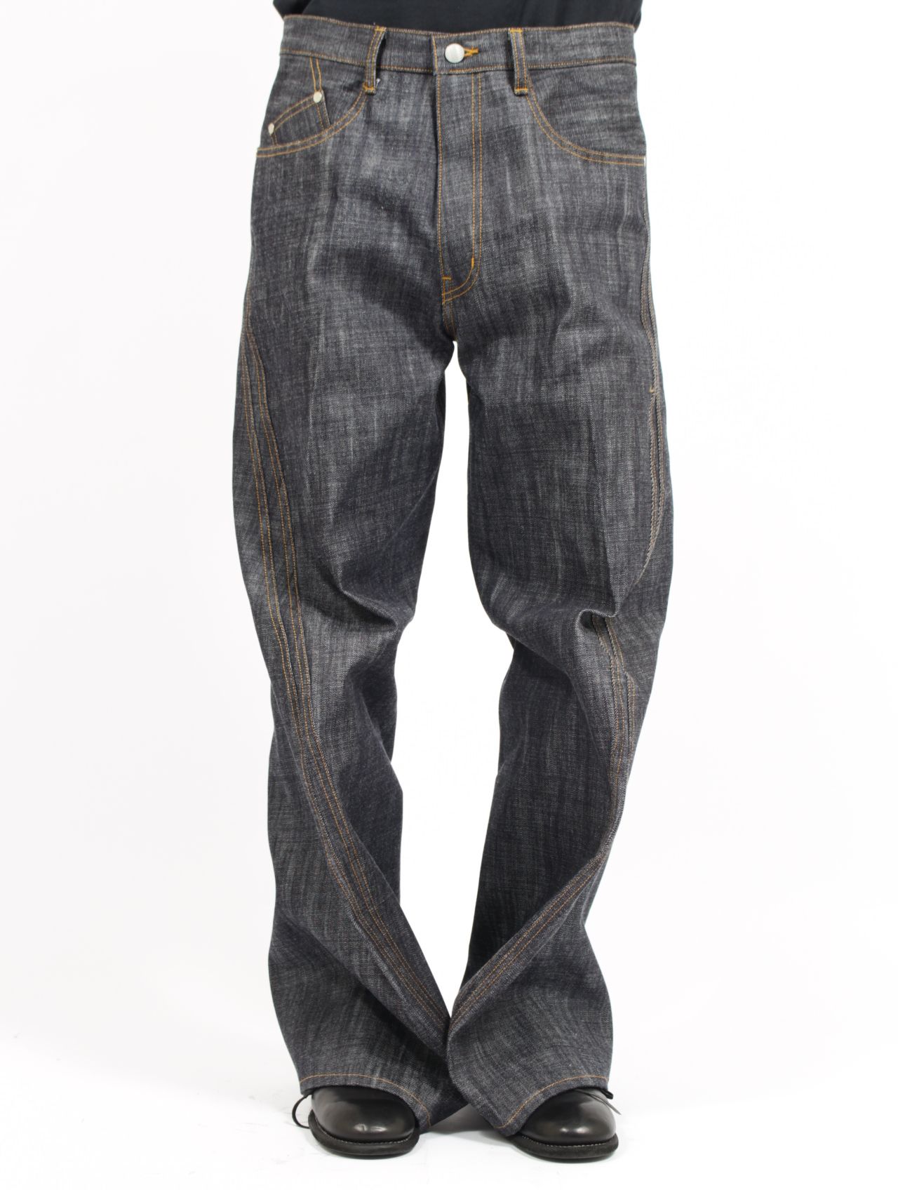 NVRFRGT - 【26SS】3D ツイステッド ワイド レッグ ジーンズ デニム