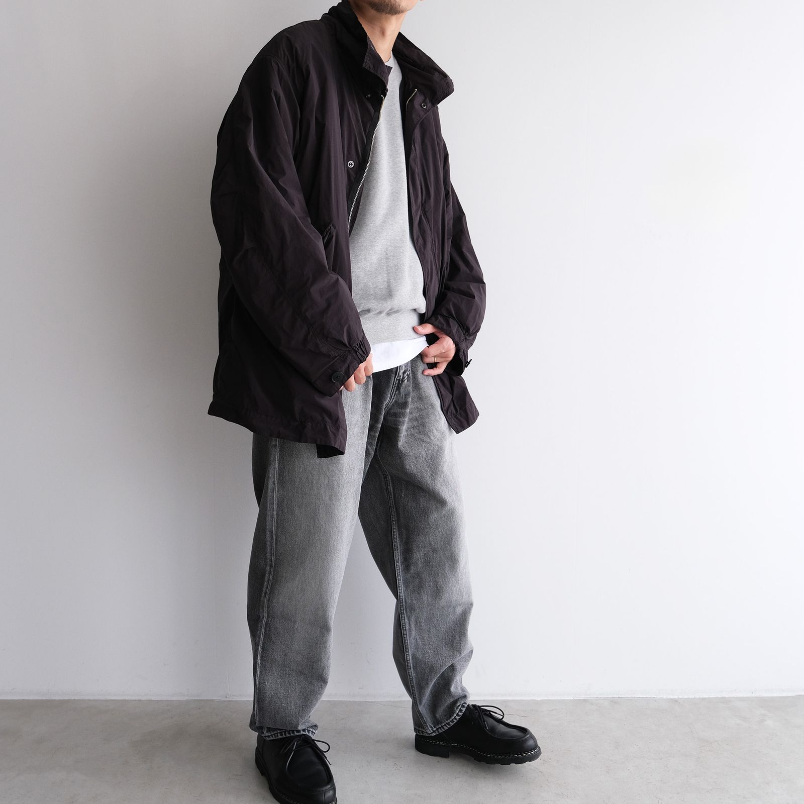 ATON - Air Weather Short Mods Coat -コート-（Black / ブラック