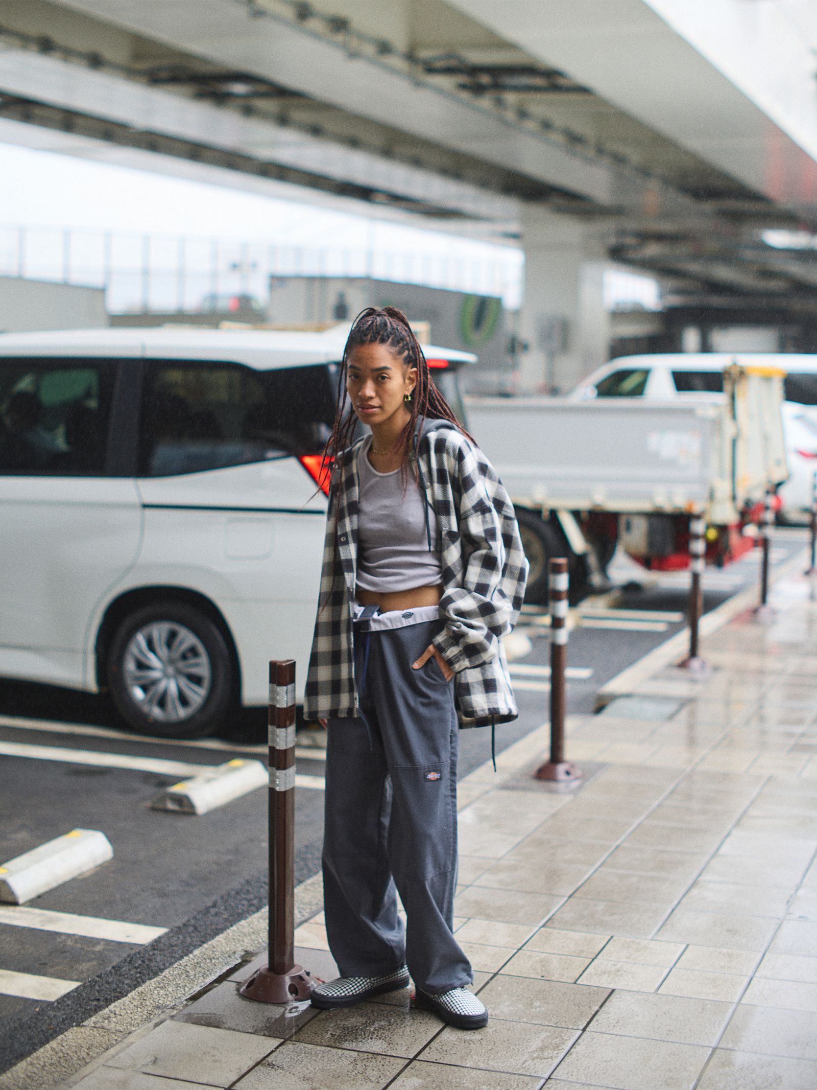 SEDAN ALL-PURPOSE - FLANNNEL HOODIE / GREYPLAID | Stripe Online Store