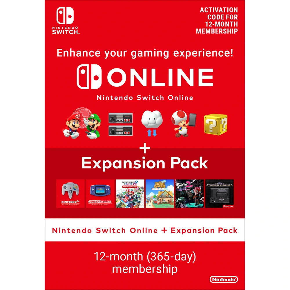 Nintendo Switch Online 12 Month Individual Membership & Expansion