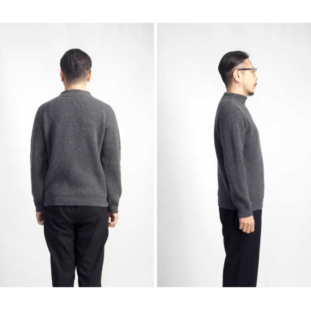 MOONCASTLE ムーンキャッスル カシミヤ100％ 片畔モックネックニット