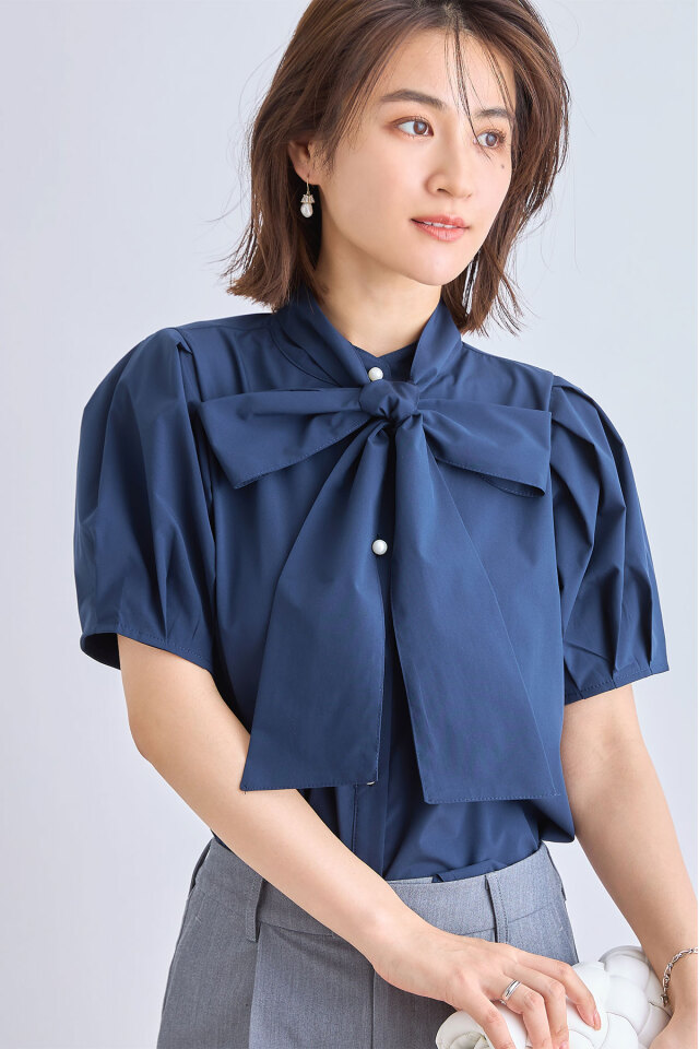 2WAY取り外し可能ボウタイブラウス