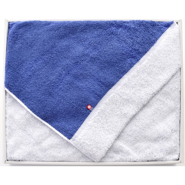 香典返し 今治タオル リバーシブルタオルケット<ブルー×ホワイト