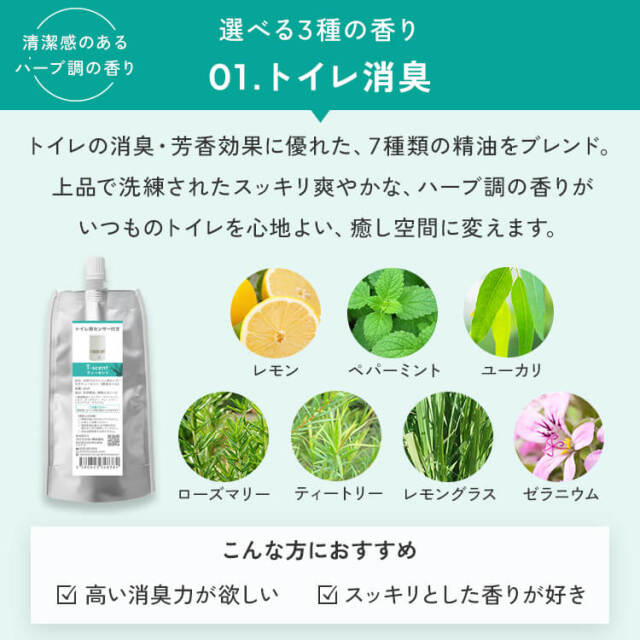 トイレ用 センサー付 アロマディフューザー T-scent(ティーセント