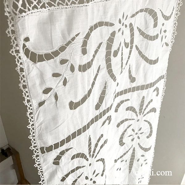 パリ発送】C1065 フランスアンティークレース＆刺繍カーテン/スモール