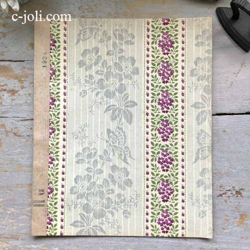 E1112 フランスアンティーク壁紙サンプル 1924年ウォールペーパー