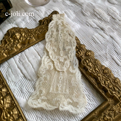 パリ発送】L2769 フランスアンティークレースつけ襟/レースジャボ