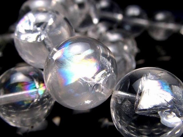 ○透明感抜群【アイリスクォーツ（虹入り水晶）ブレスレット】10mm