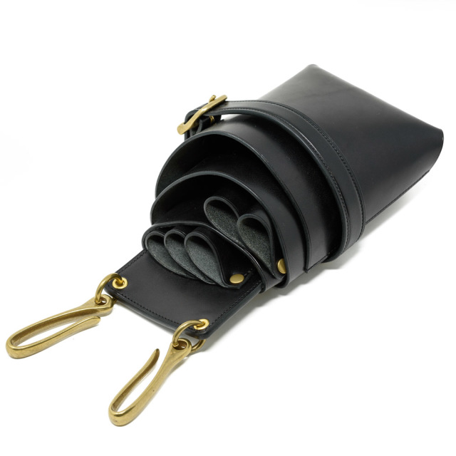 シザーケース 5丁用大容量 ベルトフックタイプ イタリアンレザー/栃木