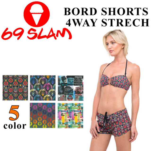 在庫限り特別価格] レディース ボードショーツ 69SLAM ロックスラム