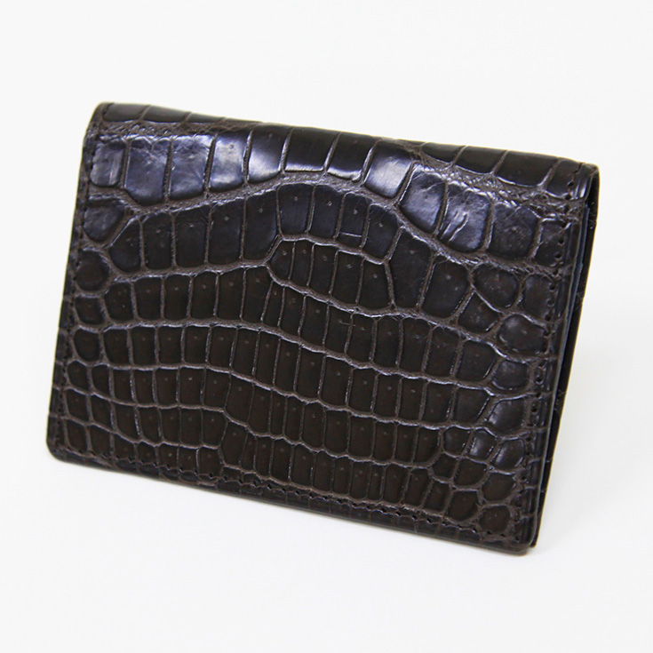 名刺入れ（縁返し・中牛・笹マチ） [M0808] クロコダイルレザー