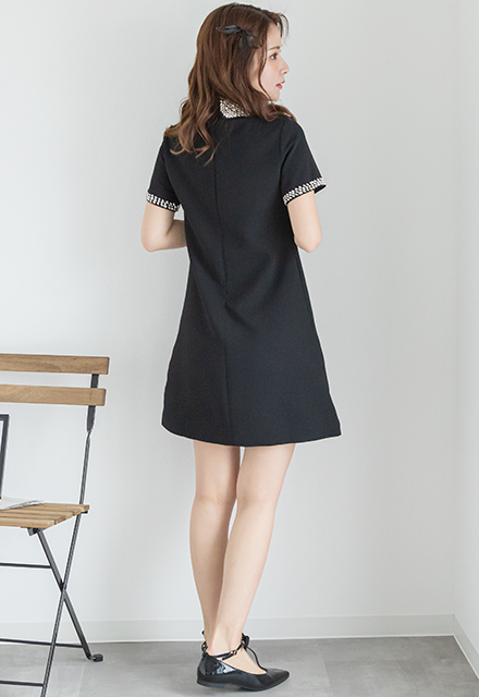 ビジューミニ丈ワンピース【7i-831-04361】
