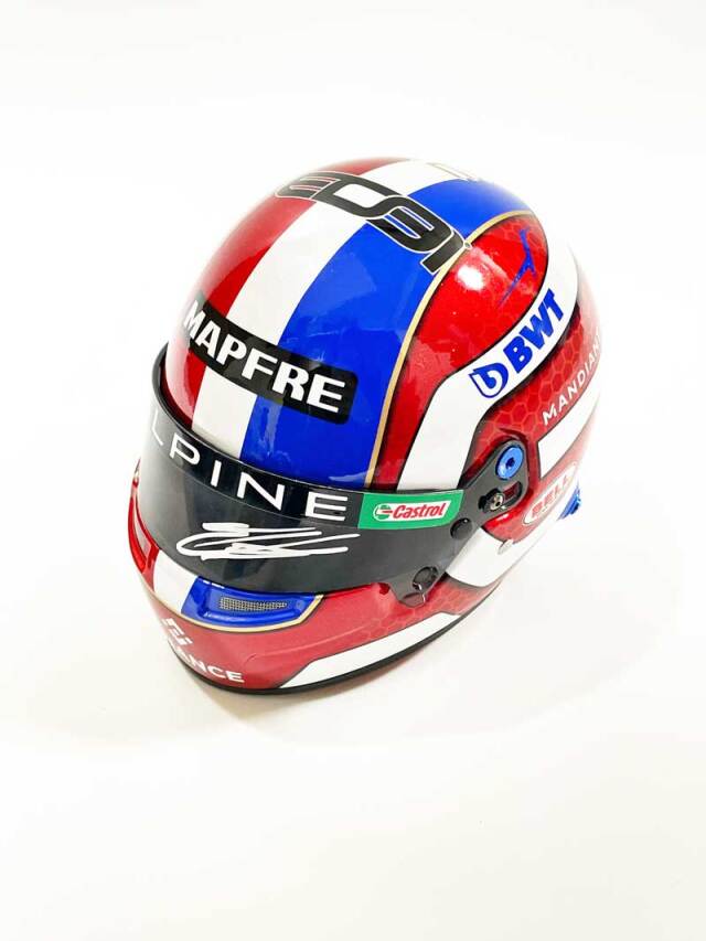 E.オコン直筆サイン入 2022年 1/2ヘルメット F1グッズ・ミニカーの